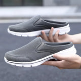 o'clock Large Size Men Casual Mules Super Light Mesh Breathable Male Flats Shoes Outdoor Wear-resisting Slip-on