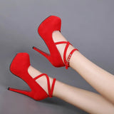 High Heels Ladies Stilettos Strappy Pumps Women's Sandals Summer Shoes Platform Heels Woman Ankle Strap