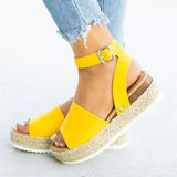 Breakj Yards Of Women's Sandals A Word Buckle Thick Bottom And High Heels Of Sandals Women Feel