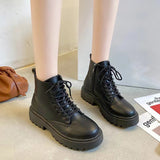 Front Strap Martin Boots Girls 2023 Summer New Ins Thick Soles High Short Boots Thin