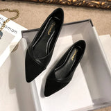 toe suede&leather patchwork flat shoes woman black/beige mixed color loafers women soft bottom ballet flats plus size