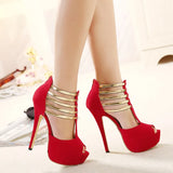 Sandals Women's Heels Fish Mouth Waterproof Table Summer 45 Color Large Size