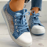 Korean version of the new women's hollow denim mesh shoes flat casual shoes breathable shoes students net shoes