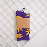 Socks For Women Men's Cotton Socks Hip Hop Leaf high Quality Harajuku Ladies White Green Spring Autumn casual long