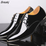 Newly Men's Quality Patent Leather Shoes White Wedding Shoes Size 38-48 Black Leather Soft Man Dress