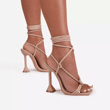 Shoes Ankle Strap Women Sandals Ladies Thin High Heels Female Gladiator Shoes 2021 Sexy Pumps Square Toe Party Plus