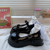 New Lolita Shoes 5cm Platform Shoes Retro Lace Mary Jane Shoes Japanese JK Uniform Shoes y2k College Girls Shoes Women's