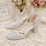 Breakj Thick Heel Shoes Women 2023 New Daily Baotou Square Root Women's Shoes One Word Buckle High Heel