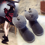 2021 New Women Winter Snow Boots Velvet Padded Shoes Boots Outdoor Fur Keep Warm Shoes Female Solid Casual