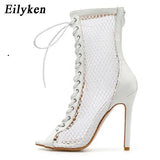 High Quality Gladiator Women Boot Sandals Peep Toe Hollow Out Lace Up Sexy Hollow out Pumps Woman Sandals
