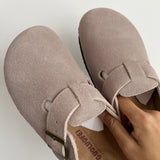 Autumn Men's Closed Toe Slippers Split Leather Clogs Sandals For Men Women Garden Clog Slides Unisex Big Size