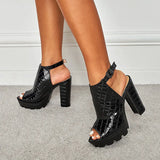 High Heel Waterproof Platform Low Help Fashion Fish Mouth Empty Street Thin Color Thick Heel Women's
