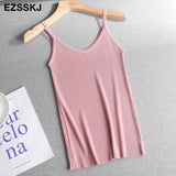 summer Women o-neck Knitted tank top baisc camis casual Sleeveless vest Female slim tanks short