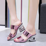 Spring And Summer New Style Thick Heels, One-Word Flip-Flops, Sandals, Slippers, Fashion Slippers, Korean Version Of Women's High