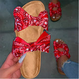 Slides for Women 2020 Slippers Cow Bow Slides Tie Dye Sandals Rainbow Summer Graffiti Flast Footwear Wholesale