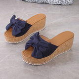 Breakj Bow Cold Slippers Women 2025 Summer New Comfortable Loose Cake Thick-Bottomed Slippers