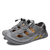 Genuine Leather Mens Sandals Non-slip Outdoor Men Hiking Shoes Breathable Men Casual Shoes Roman Slippers Plus Size