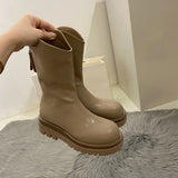Women With Long Boots 2024 New Boots Autumn And Winter Knight Boots Fat Mm Thick Legs Thick Soles But Knee-Length Women's