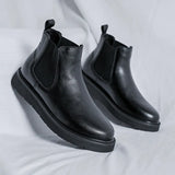 Breakj 2023 New Set Of Foot British Wind Help Thick Bottom Male Black Spot Round Head Martin Boots 86270-R