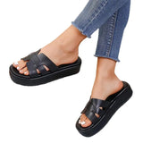 Breakj Thick Bottom Slippers 2025 Summer New Round Head Pine Pastry Bottom Casual Cold Slippers