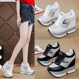 Breakj New Net Red Tie With Thick Bottom Leisure Sports Heel Single Shoes For Small White Women In The Autumn And Summer Of