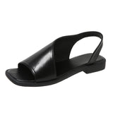 Breakj Sandals Women 2025 Summer New Large-Size Fish Mouth Side Empty Fashion Thick Heel Low-Heeled Sandals