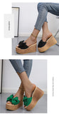 Women Slippers Fashion Pee Toe Summer Shoes Butterfly-knot High Heels Women Slides Platform Wedges Ladies Women Shoes