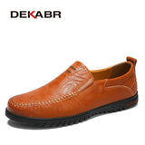 Summer Men Shoes Casual Luxury Brand Genuine Leather Mens Loafers Moccasins Italian Breathable Slip on Boat Shoes Size