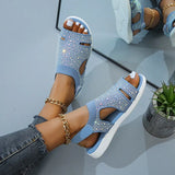 Breakj Women's Shoes Summer New Flying Hot Drill Breathable Solid Water Drill Beach Shoes Lightweight Large Women's