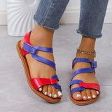 Breakj Red Candy Color Large-Size Casual Sandals 2025 Summer New Women's Shoes Magic Stick Beach