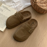 Celebrity Anti-Skid Heightened Thick-Soled Baotou Slippers Women Wear 2024 New Retro Bocken Shoes In