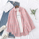 Casual Women's Plaid Shirt 2021 Autumn New Boutique Ladies Loose Blouse and Tops Female Long Sleeve Blouses