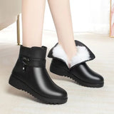 Breakj Women's Cotton Shoes And Velvet Warm Short Boots Middle-Aged And Old Mother Boots Snow Boots Winter Non-Slip Boots Women