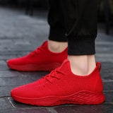Men Sneakers Male Shoes Adult Red Black Gray High Quality Breathable Non-slip Soft Mesh Men Shoes Summer Size