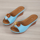 Breakj And Flower Slippers Women Wear 2025 Summer New Large Size Loose Cake Thick Bottom Comfortable Cool