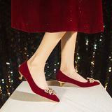 Breakj Wedding Shoes Bridal Shoes Wear Not Tired Show The Main Wedding Dress High Heel Single Shoes Comfortable Coarse High-Size High-Heeled High-Heeled