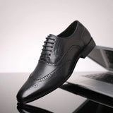 Breakj New Men's Plus Size Dress Leather Shoes Fashion Block Business Men's Shoes Korean