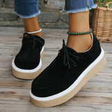 Women's Shoes 2023 Autumn New Short Boots Muffin Thick Soles High-Soled Bare Boots Leisure Retro Deep-Mouth Lace-Up Single