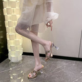 Breakj Water Drill High Heels Do Not Tired Feet Sandals Temperament Elegant Coarse And Waterproof Waterproof Thick-Soled Slippers Single Shoes Women