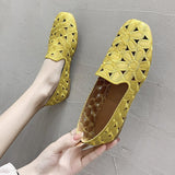 Breakj Shoes Women 2025 Summer New Large Square Head Shallow Flat Shoes Soft Soles Pregnant Women's Singles