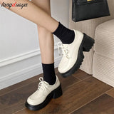 platform Lolita Shoes women 2024 Platform Mary Jane Shoes High Heel Women JK Uniform Leather Shoes college girls