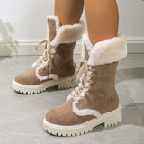 Breakj Hairy Snow Boots 2023 Winter New Retro Thick Bottom Plus Velvet Thick Bottom Mid-Bstole Martin Knight