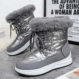 Plush Waterproof Snow Boots for Women Winter 2023 Chunky Platform Fur Ankle Boots Woman Non Slip Warm Cotton Padded