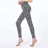 Polyester High Quality Stretchy Workout Leggings Women Printed Outwear Running Leggins Ankle Length