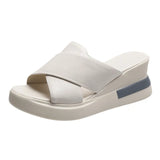 Size One Line Slippers Female 2024 Summer New Thick Bottom Slippers Female Cake Slope With Fashion High Heel