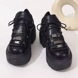 Breakj New Black Old Dad Shoes Thick-Soled Women's Shoes Heavy Metal Personality Goo-Punk Boots