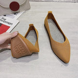 Fashion Breathable Stretch Fabric Ballet Flats Women Mesh Casual Soft Rubber Sole Pointed Toe Slip On Loafers Boat
