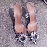 Breakj Sandals Women 2025 New Summer Transparent Crystal Fairy Wind Fine Heel High Heels High Heels Water Drill Women