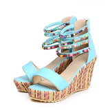 style wedge shoes women cowboy wedge shoes women shoes non-slip wear-resistant tendon bottom sexy women sandals