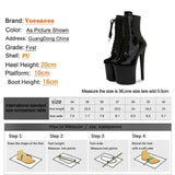 Women Zip Patent Leather 20CM Pole Dance Shoes Super High Heel Thick Platform Model Show Hentian Gao Nightclub Stage Short